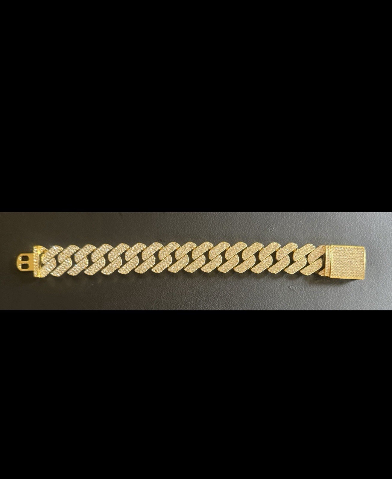 Iced Out Gold Plated Cuban Link Bracelet