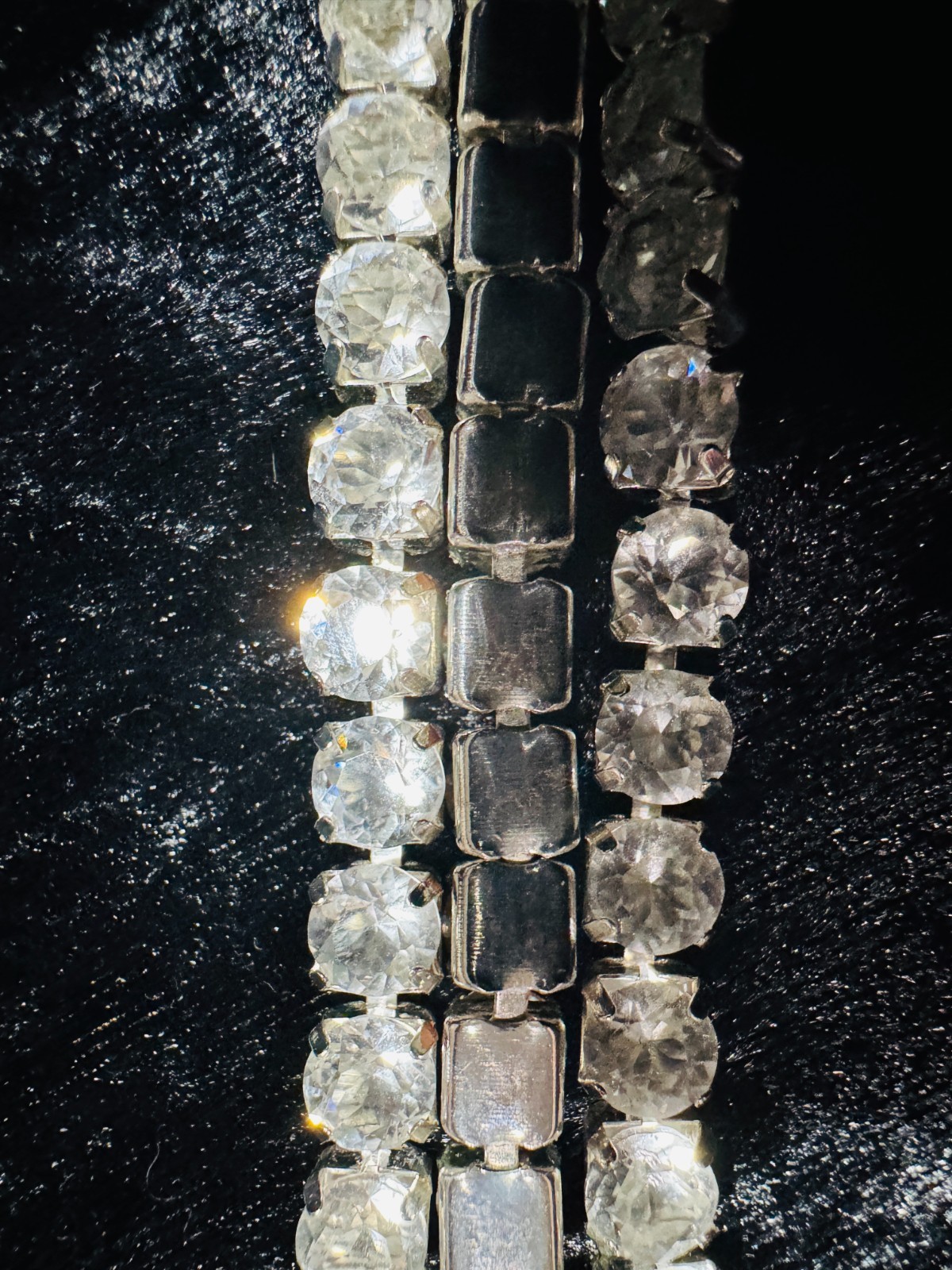 Tennis Necklace Chain / Bracelet 6mm Round Moissanite or Rhinestones or Cubic Z