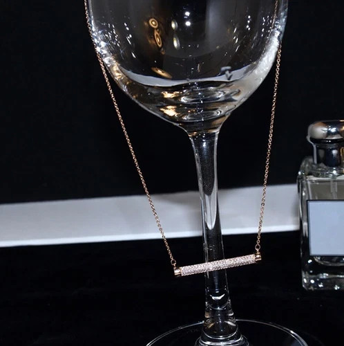 18k Gold Filled Lamp Pendant Necklace Made Simulated Diamond Designer Inspired