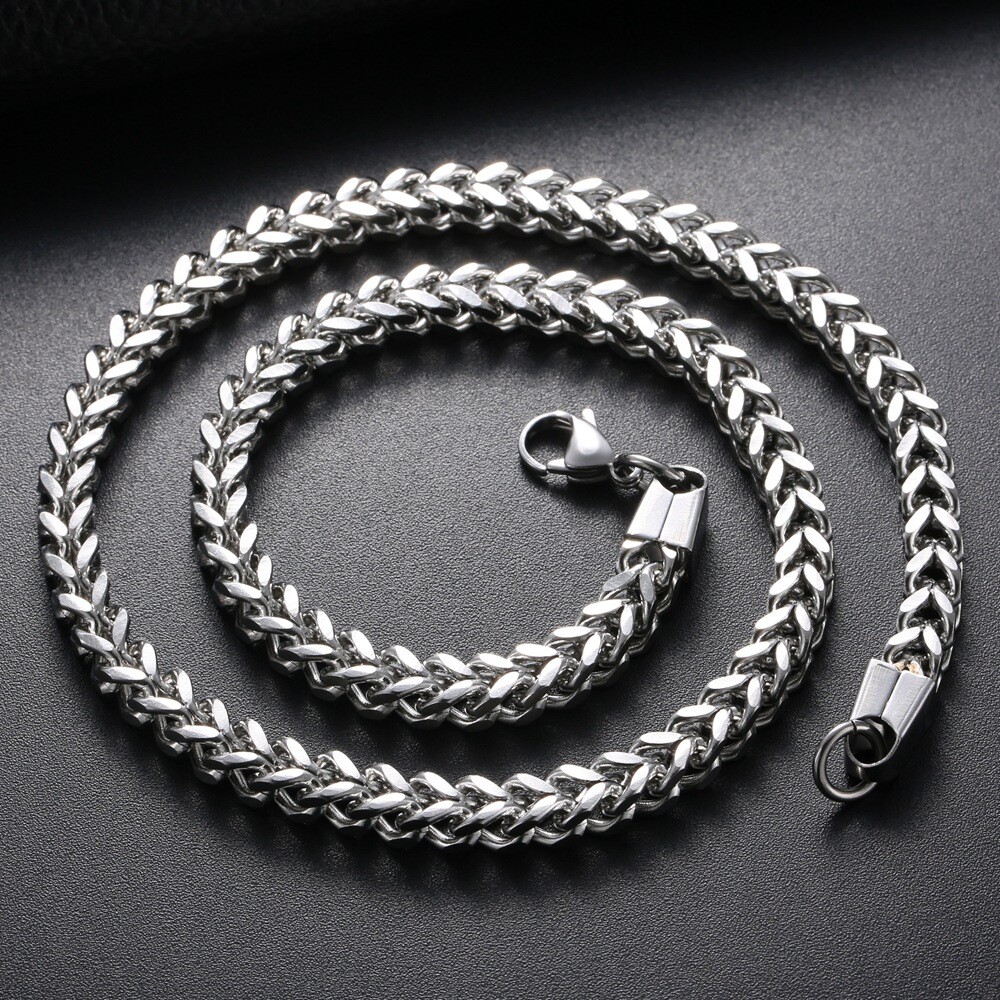 18″-30″ Mens Stainless Steel 4mm Franco Box Cuban Curb Link Chain Necklace #N213