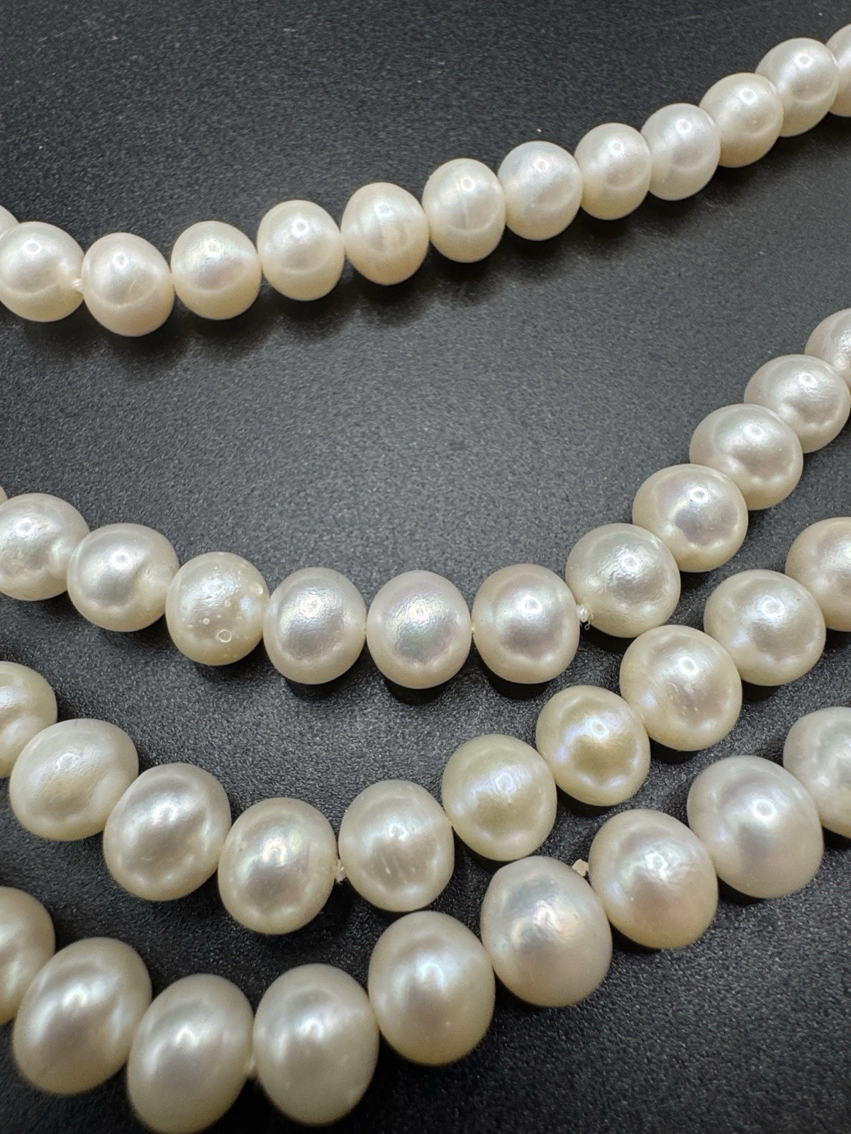 SUPER LONG 100 INCH NATURAL WHITE FRESHWATER REAL PEARL NECKLACES 7-8MM