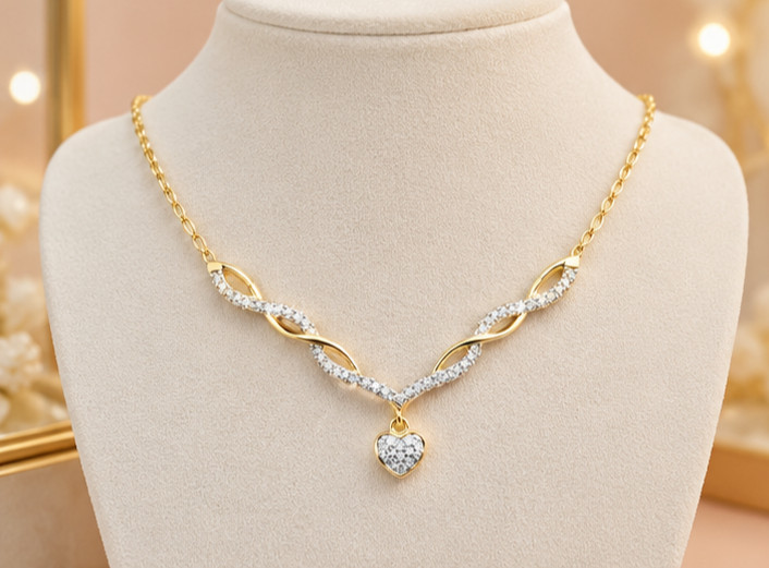 1.50Ct Round Cut Simulated Diamond Wedding Amulet Pendant 14K Yellow Gold Plated