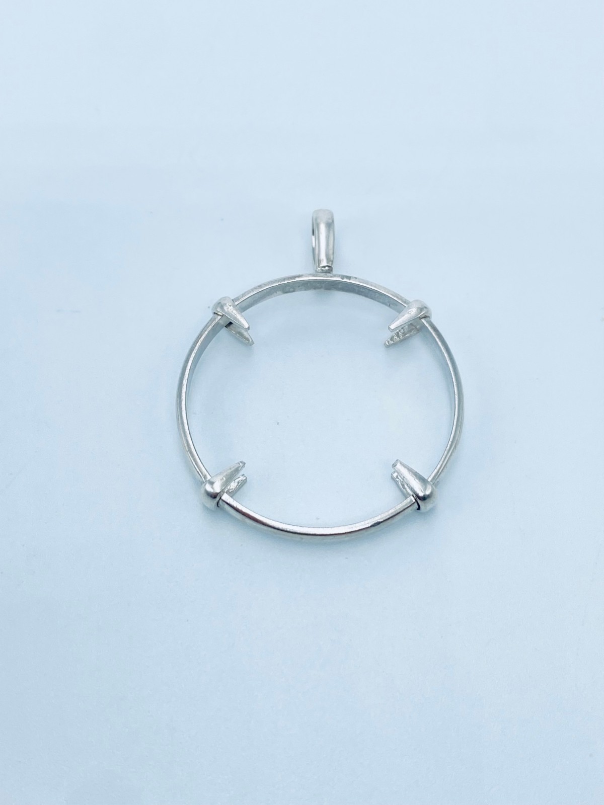 925 Solid Sterling Silver Round Pendant Blank Bezel Holder Coin Handmade