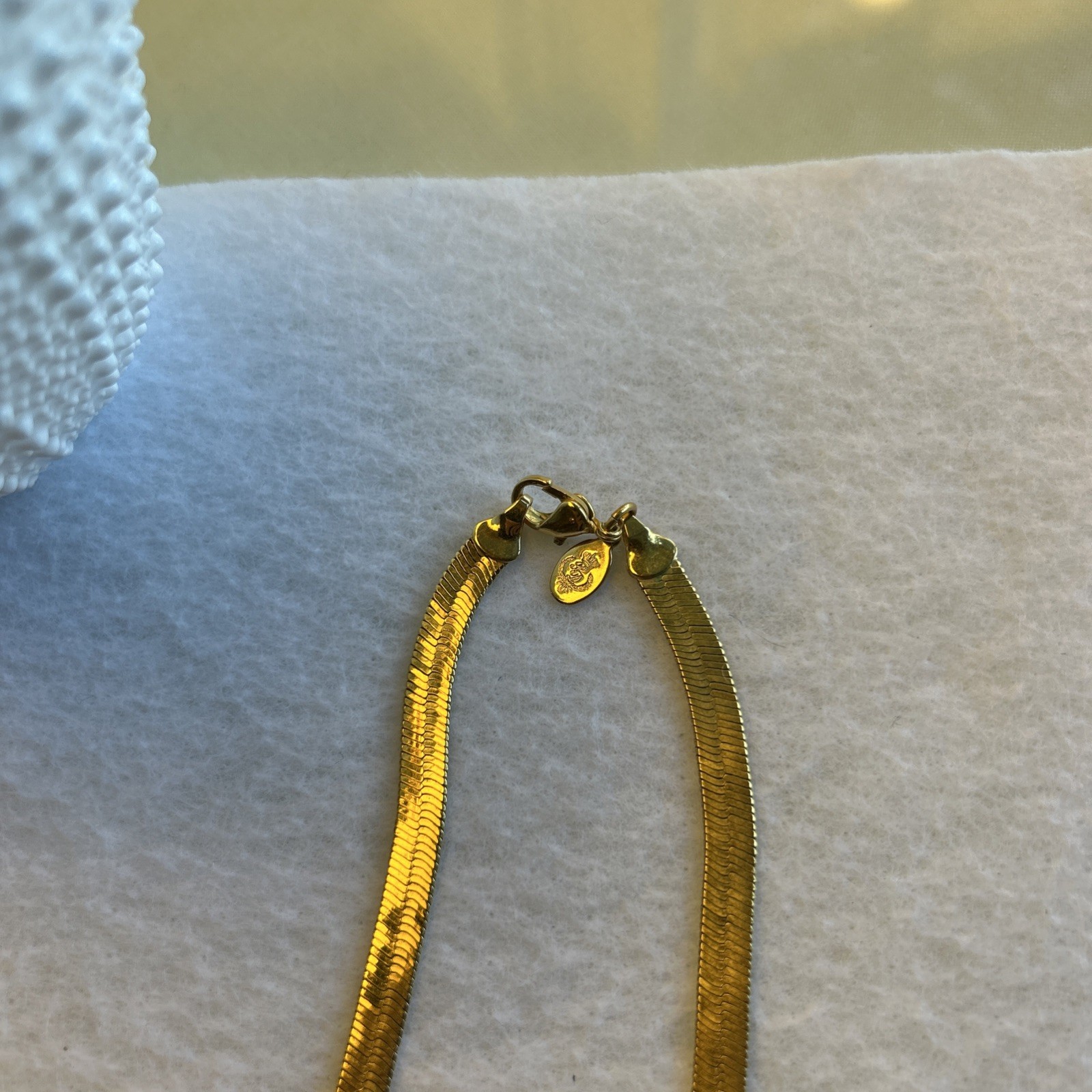 Gold Filled Premier Designs Herringbone Necklace Gold Tone 17″