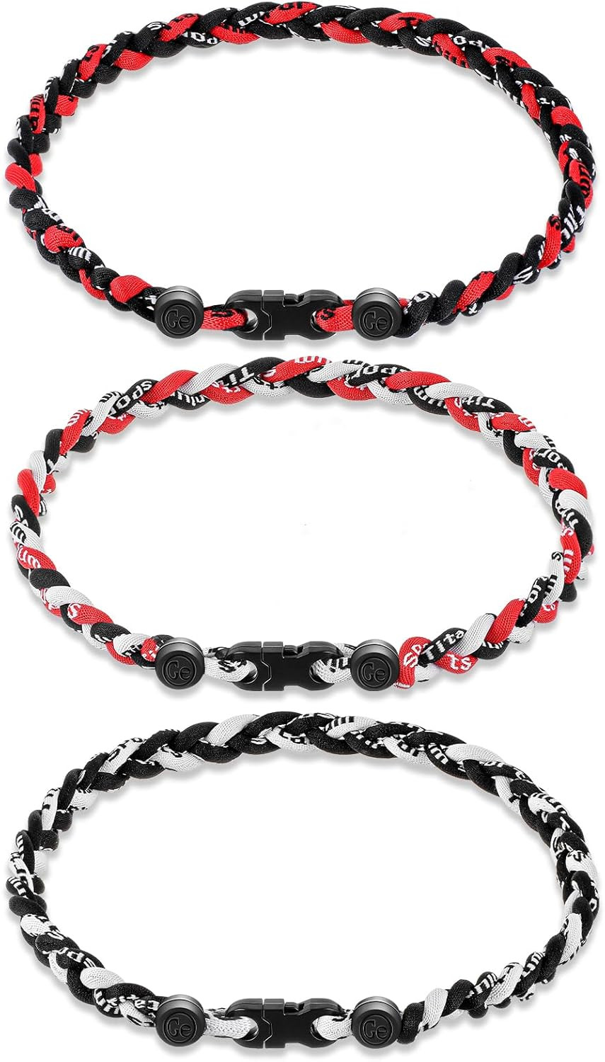 Baseball Necklaces Three Braided Rope Titanium Necklace for Fans Team Gifts Boys