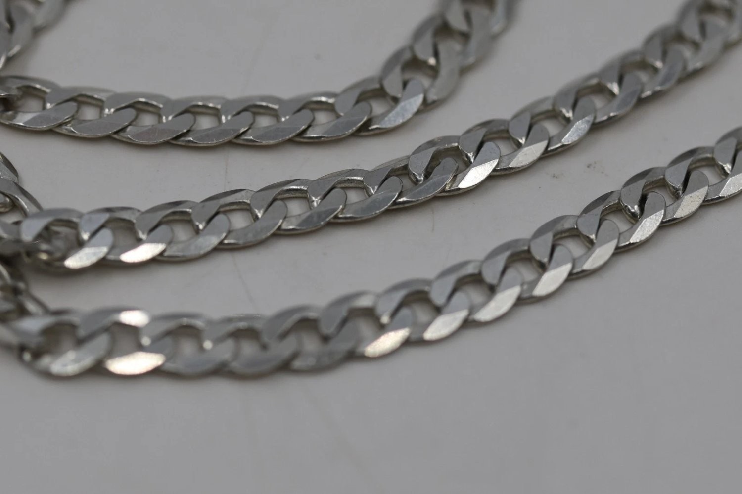 Sterling Silver 6mm Curb Chain Necklace 20 Inch 925 Italy Flat Link 36g Boxed