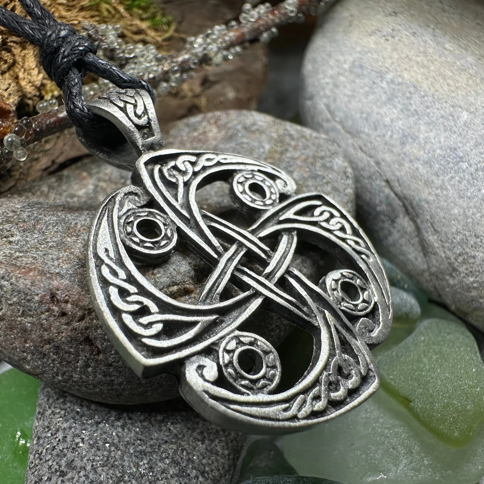 Pewter Celtic Necklace Mens Boys LARP Irish Scottish Pendant
