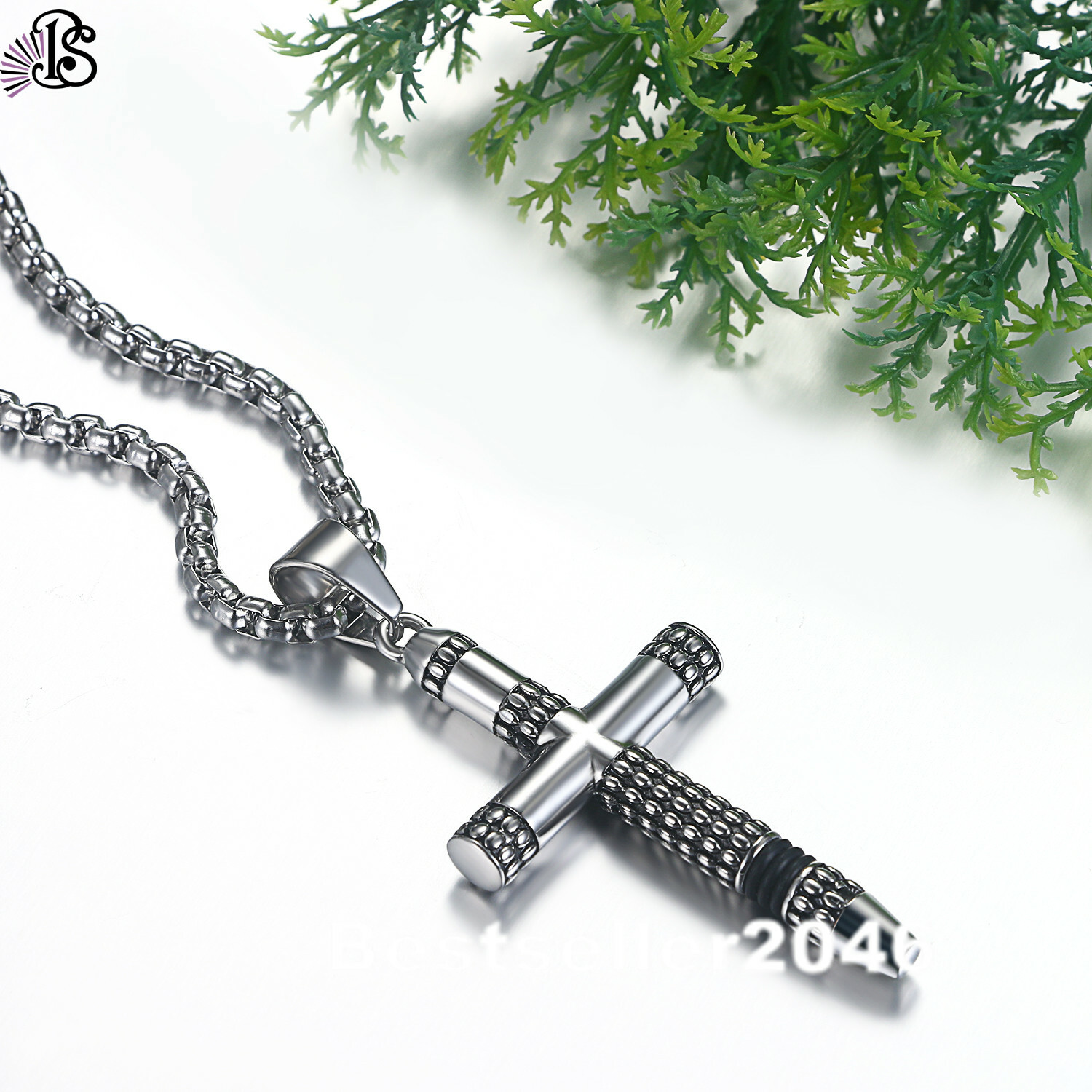 Mens Boys Stainless Steel Vintage Cross Pendant Necklace 22″ for Men Women
