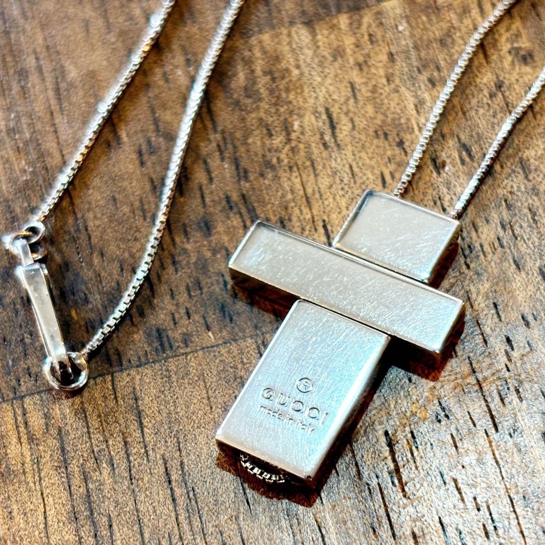 Authentic GUCCI Separate Cross Necklace, SV925, Made In Italy