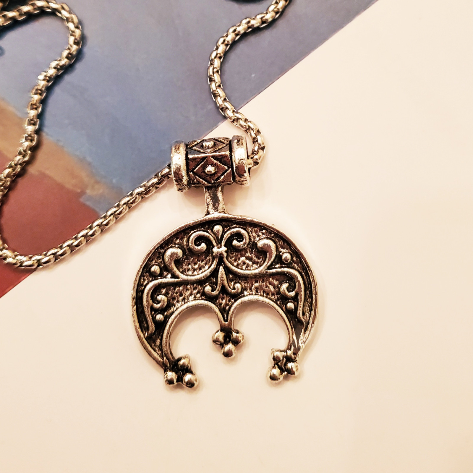 Crescent Viking Jewelry Necklace For Women Men /Pendant Ancient Amulet /Gift