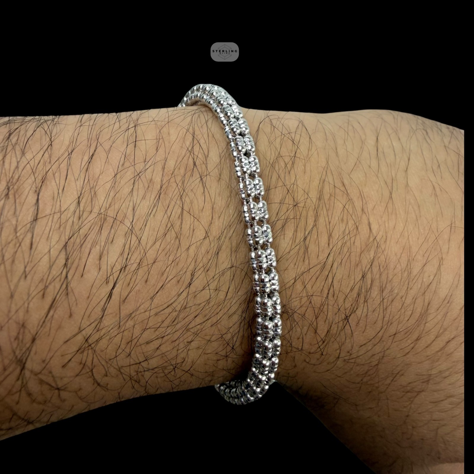 4mm Rhodium Ice Chain Diamond Cut Made in Italy Bronze Necklace Bracelet