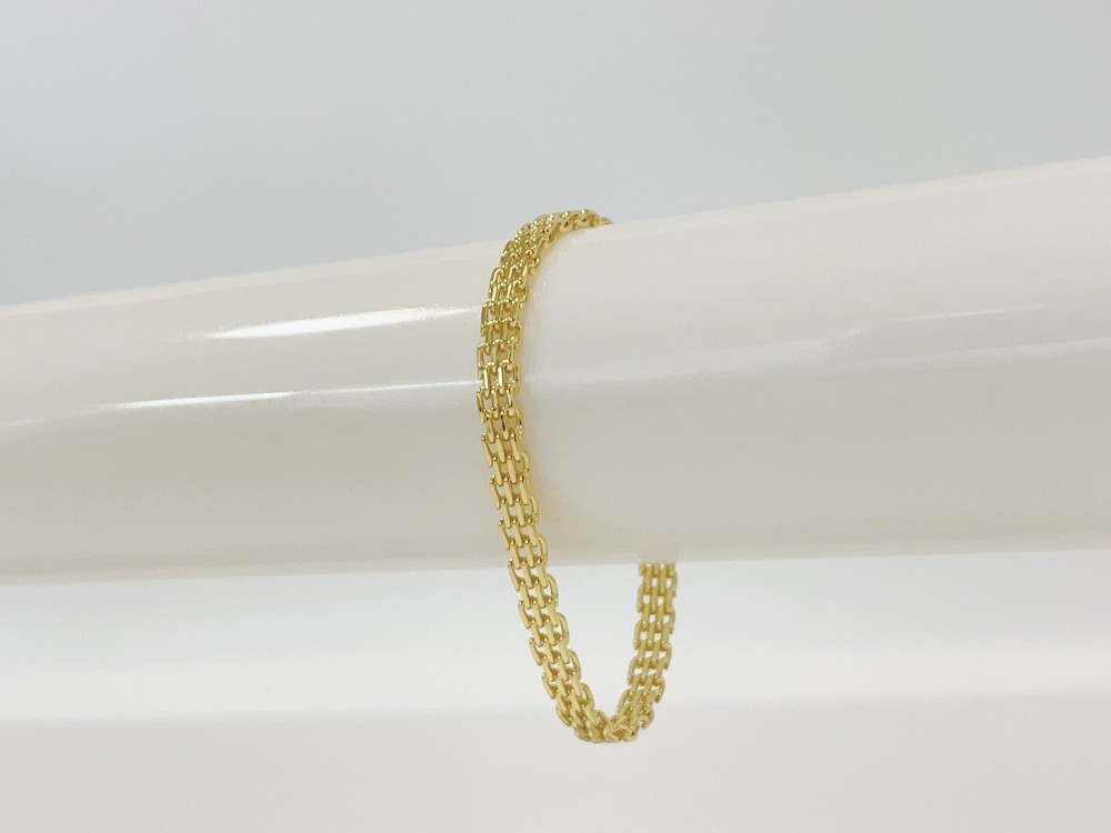 Real 14K Yellow Gold Multiple Layer Bracelet Chain Solid Link Jewelry Gift 6mm
