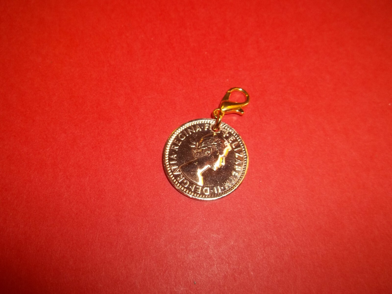 FARTHING COIN – WREN – HIGHLY POLISHED PENDANT / CHARM – 1939 to 1955