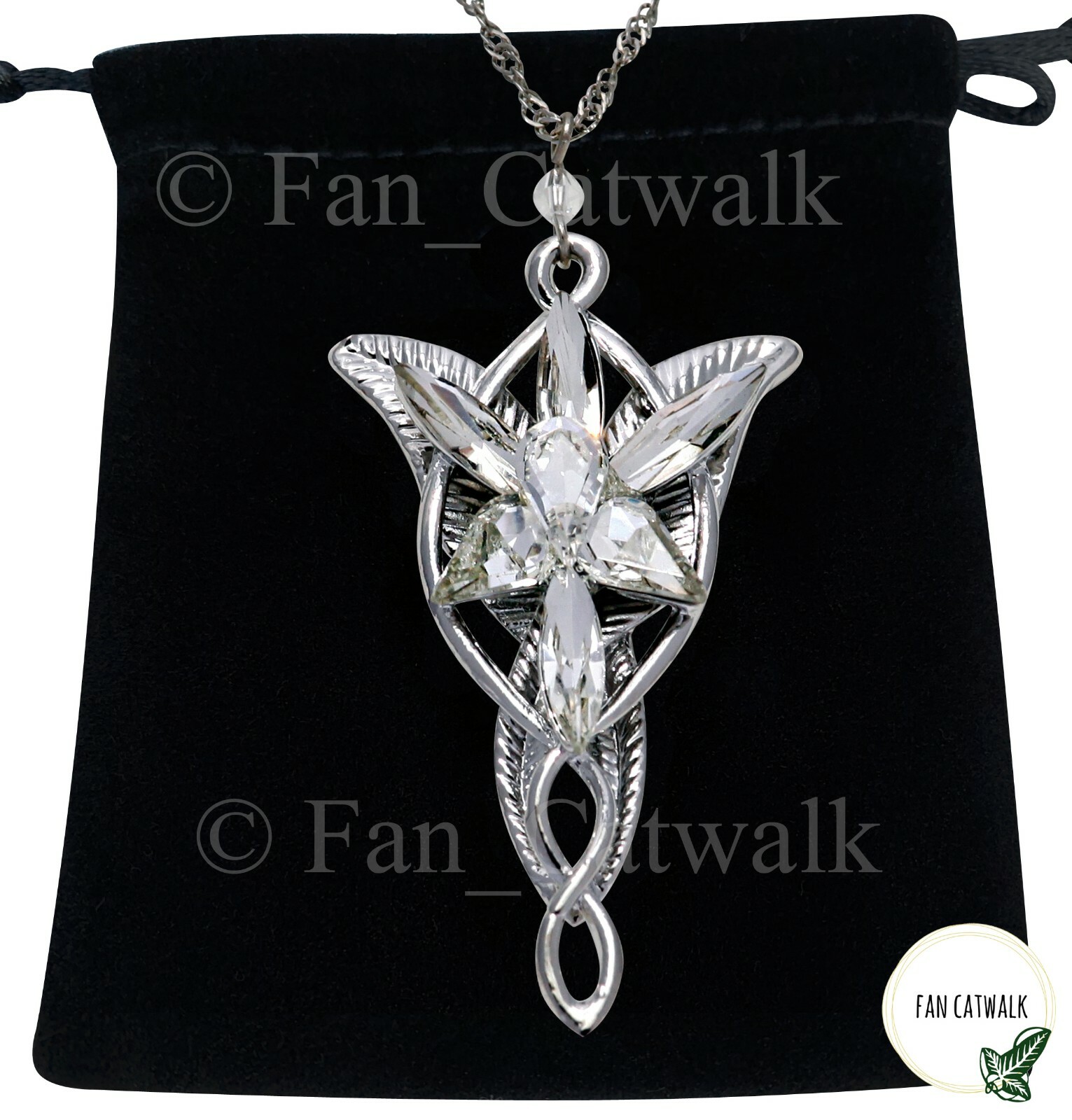 Lord of the Rings Silver EVENSTAR Necklace Pendant Hobbit LOTR + GIFT BAG Arwen