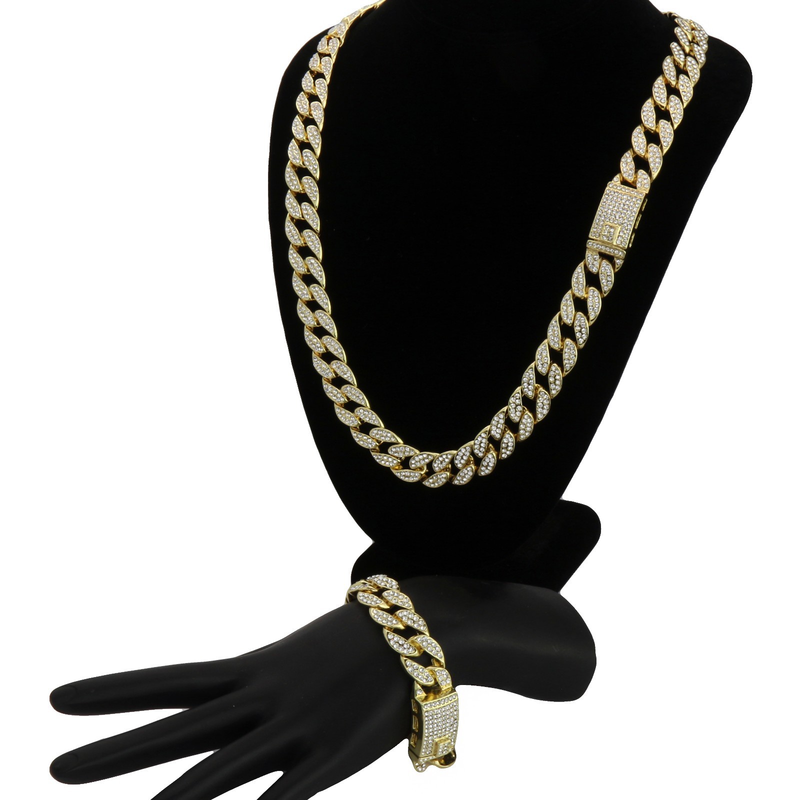 Mens 14k Gold Plated 16″-30″ Miami Cuban Cubic-Zirconia Link Choker Chain