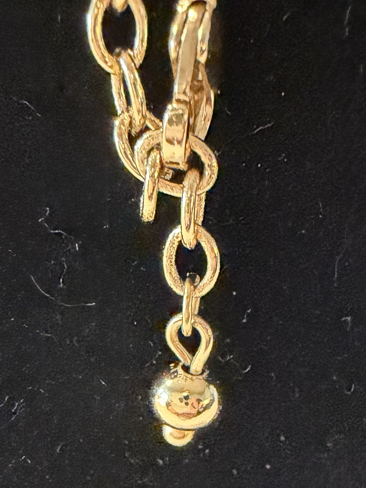 Gold Tone Oval Link Chain Necklace, Rectangle Pendant, Clear Crystal, Lobster A