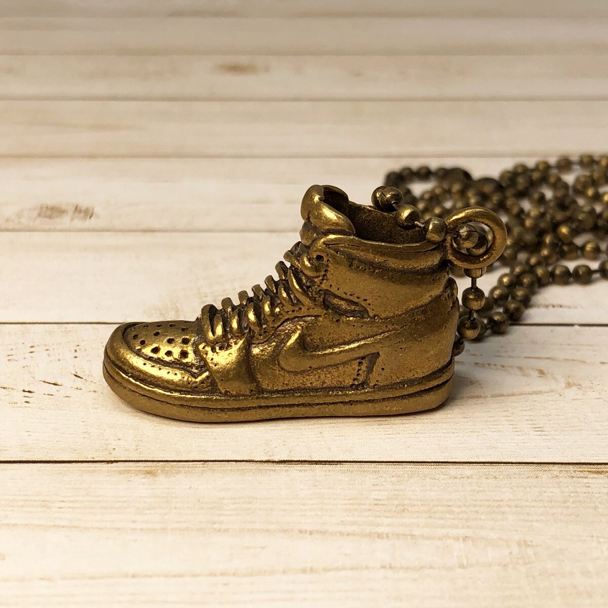 Nike Air Jordan 1 Pendant + 20″ Ball Necklace Antique Bronze Stainless Steel