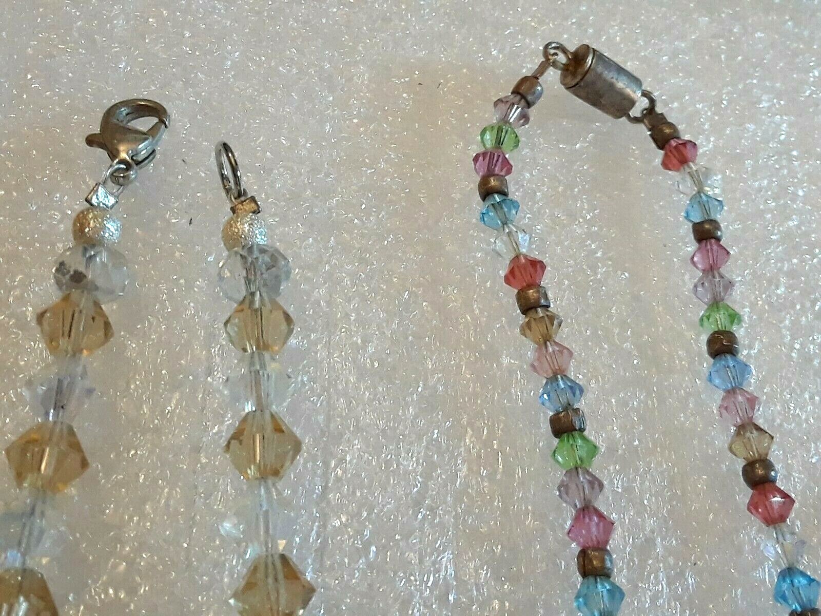 Beaded necklaces. Multi-color crystal beads, blue moon glow. You get all 5