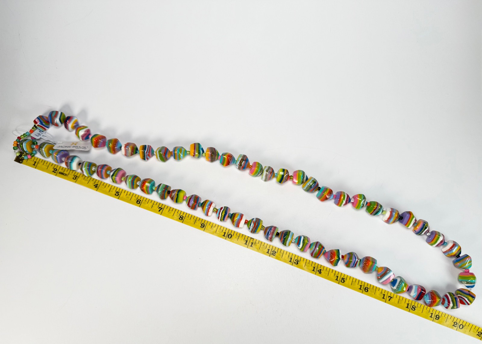 Jackie Brazil “Camille Liquorice Stripes x Kandinsky Small Stones 110cm Necklace