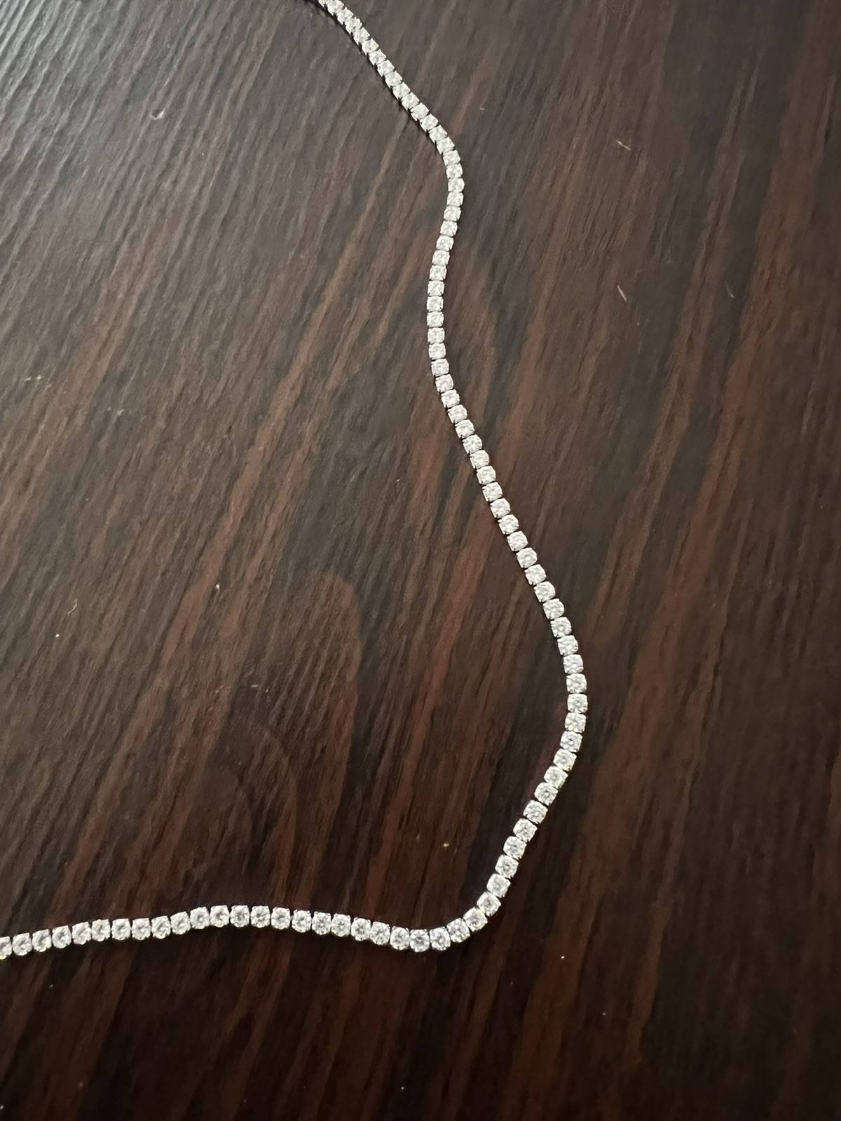 GLD Micro Tennis Necklace 18″ White Gold Metal Tennis Chain