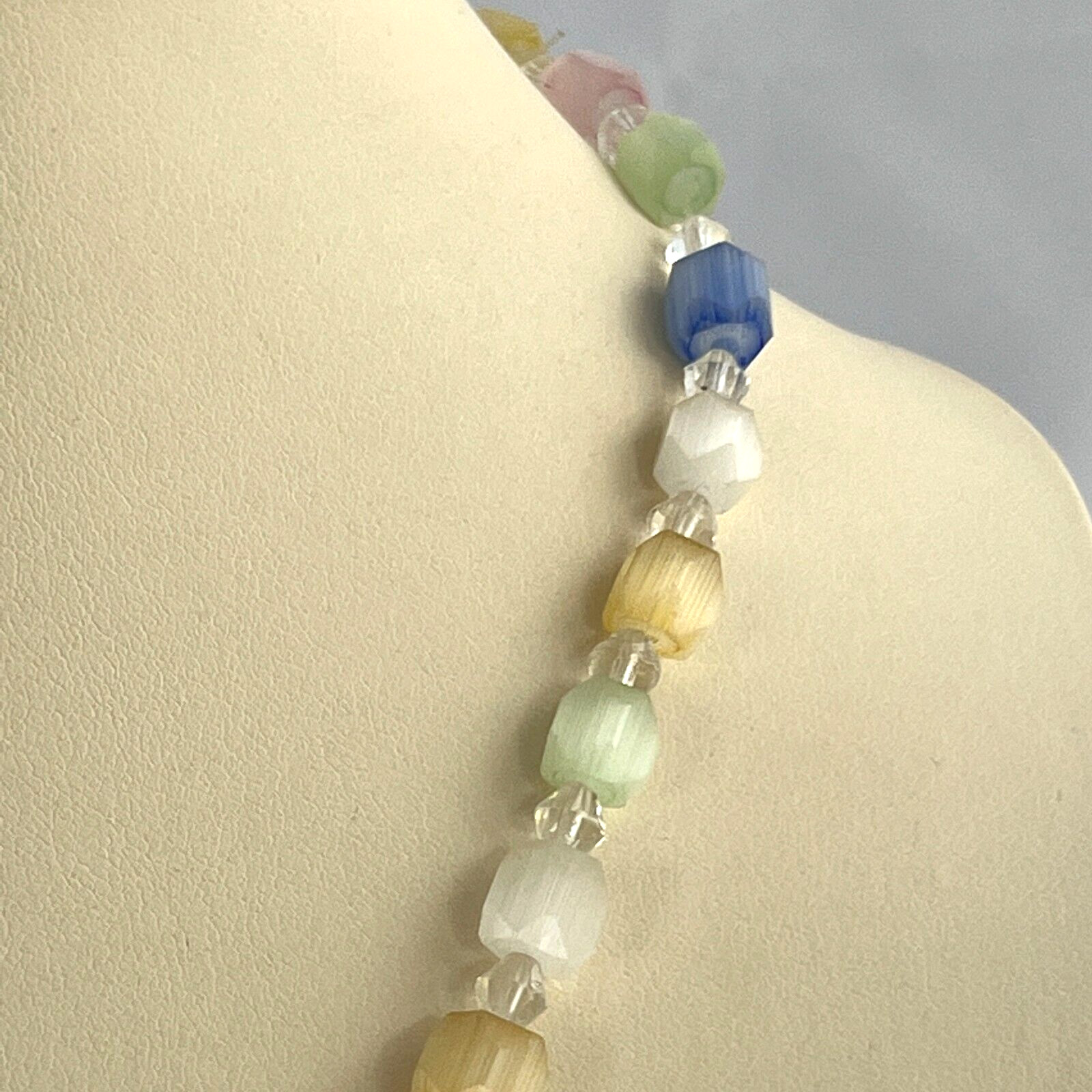 Multicolor Pastel Faux-Stone Necklace Kids, adults, summer