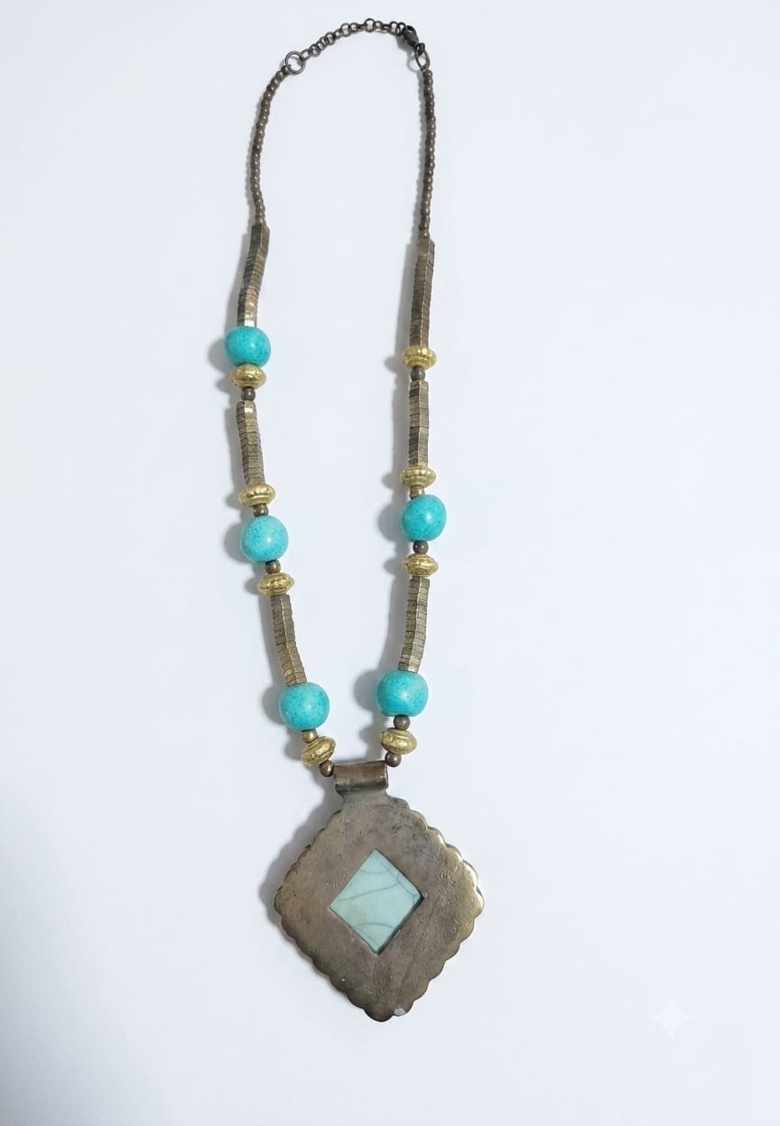 Retro Ethnic Style Turquoise Pendant Necklace for Women