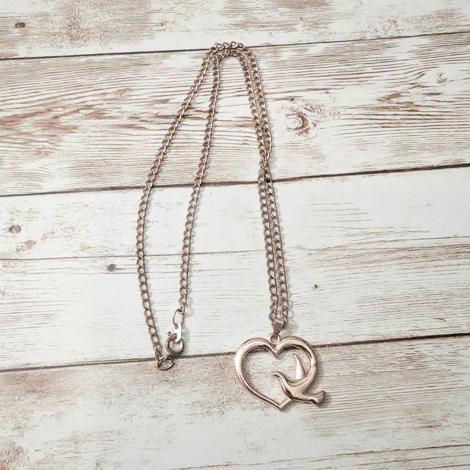 Rose Gold Tone Heart with Dove Necklace