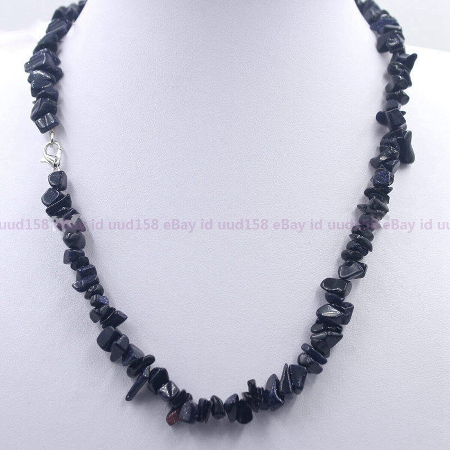 Natural Multiple Gemstone Gravel beads White Gold Clasp Necklace 14-36″ AAA