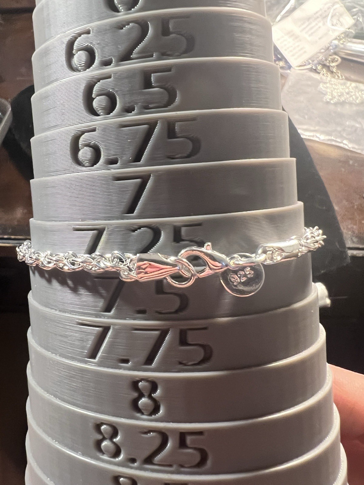 20” 4mm Silver Tone Rope Chain, 7.5” 4mm Rope Bracelet Fashion Jewelry.