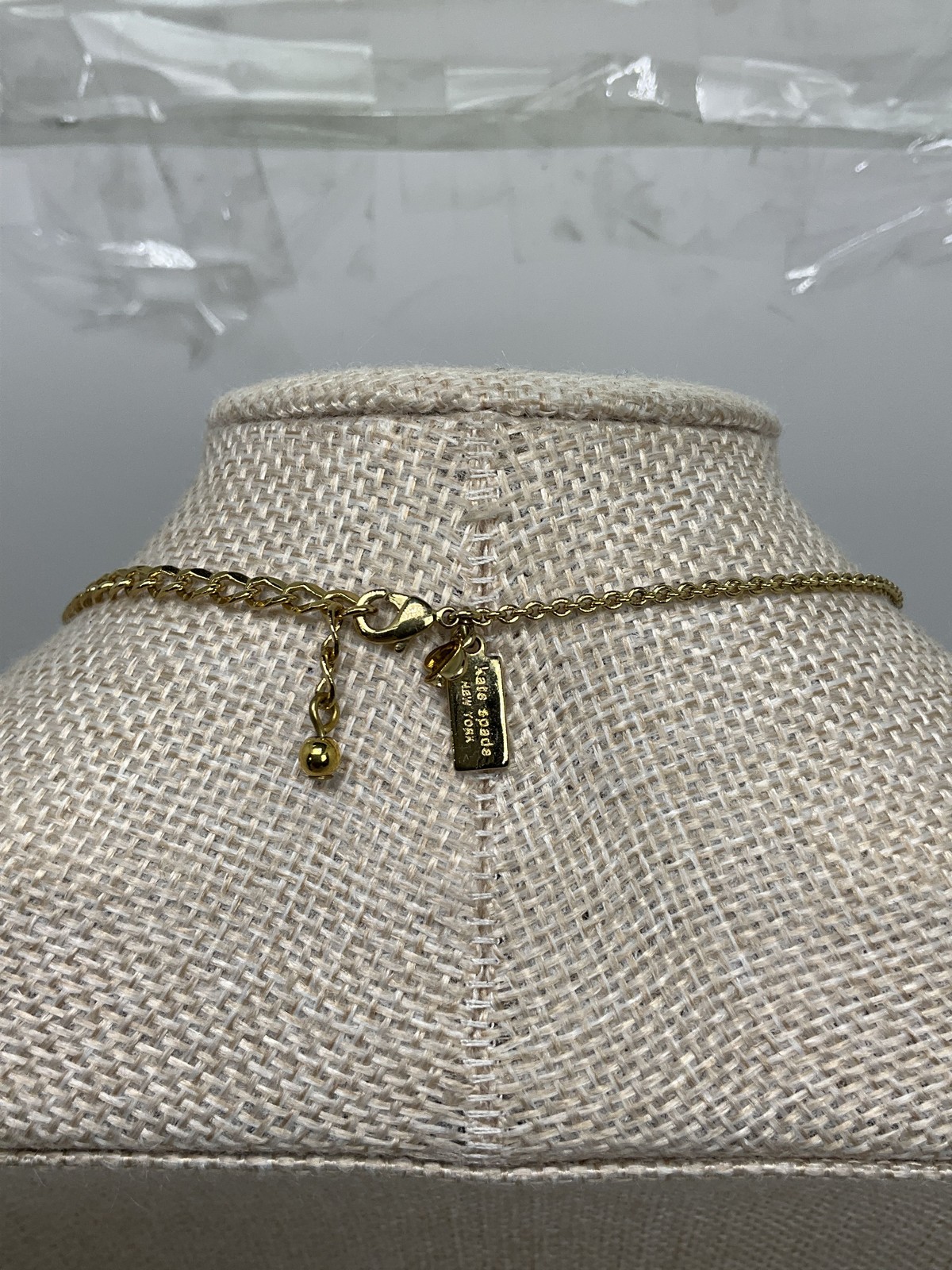Kate Spade New York Gold Tone Elephant Pendant Necklace Crystal Accents 17-20″