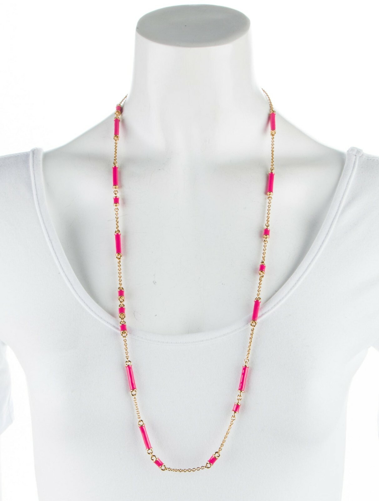 Kate Spade NY Black Gold Ivory “Bar None” Scatter Necklace Station long chain