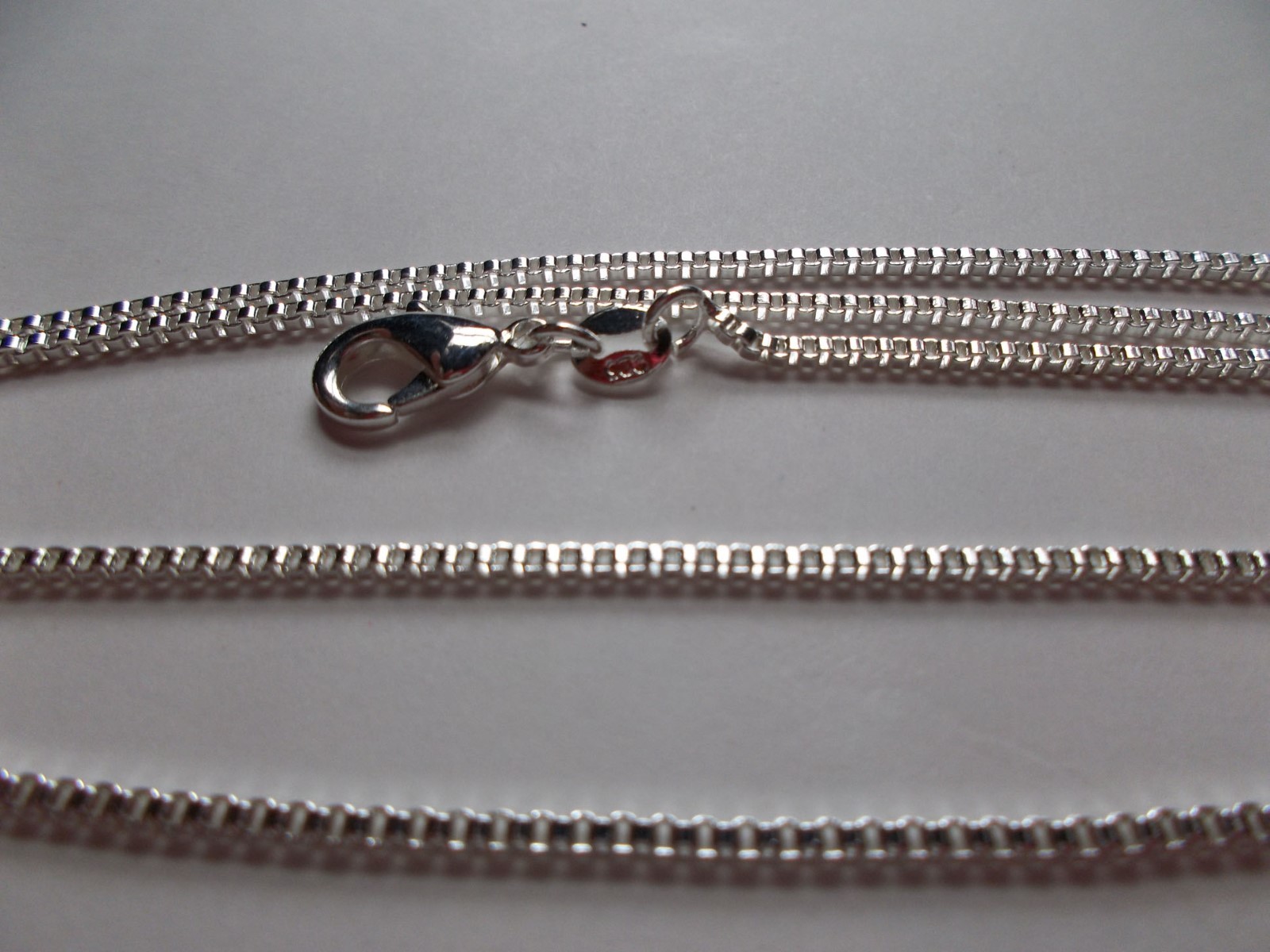 Sterling Silver Plated Box Chain 1-2 MM 16-30 Inches Necklace men women unisex