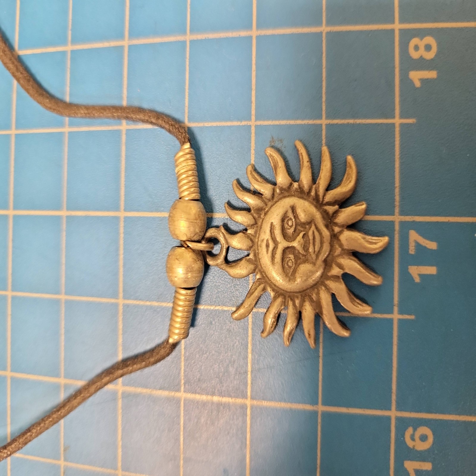 Sun Pendant Necklace Vintage Style Silver Tone Boho Hippie Jewelry Gift