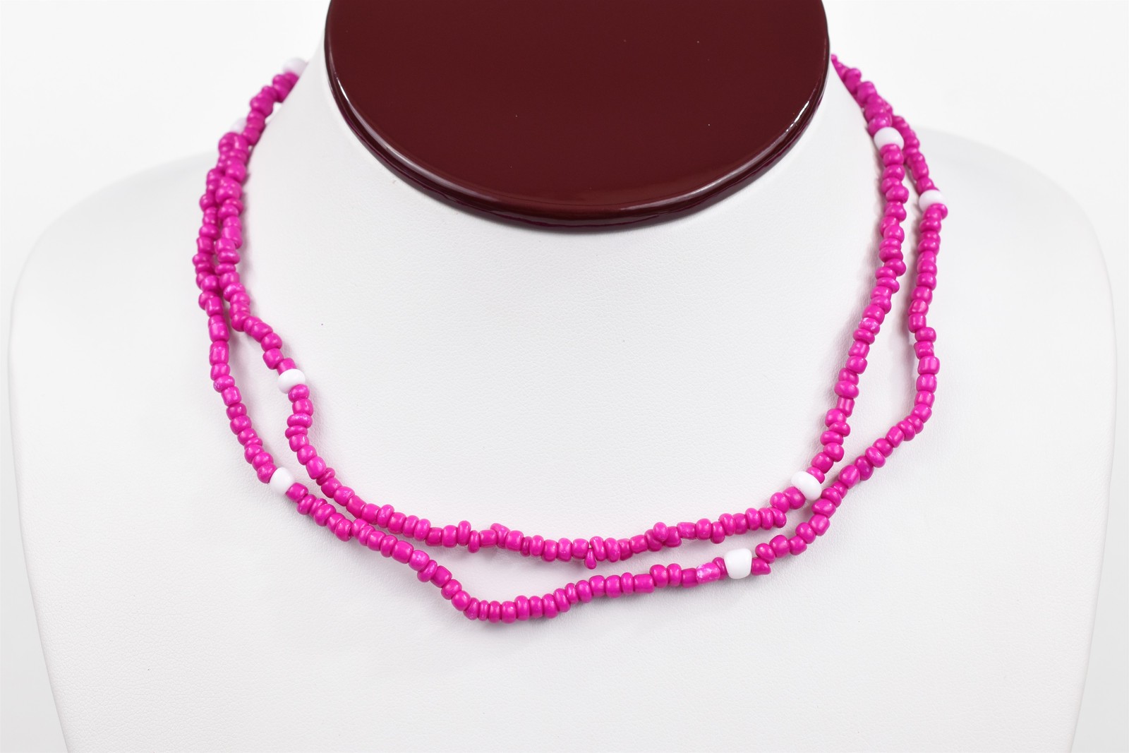 Lot 7 Handmade Studio Beaded Stretch Necklaces 30 in Each Turquoise Multicolor