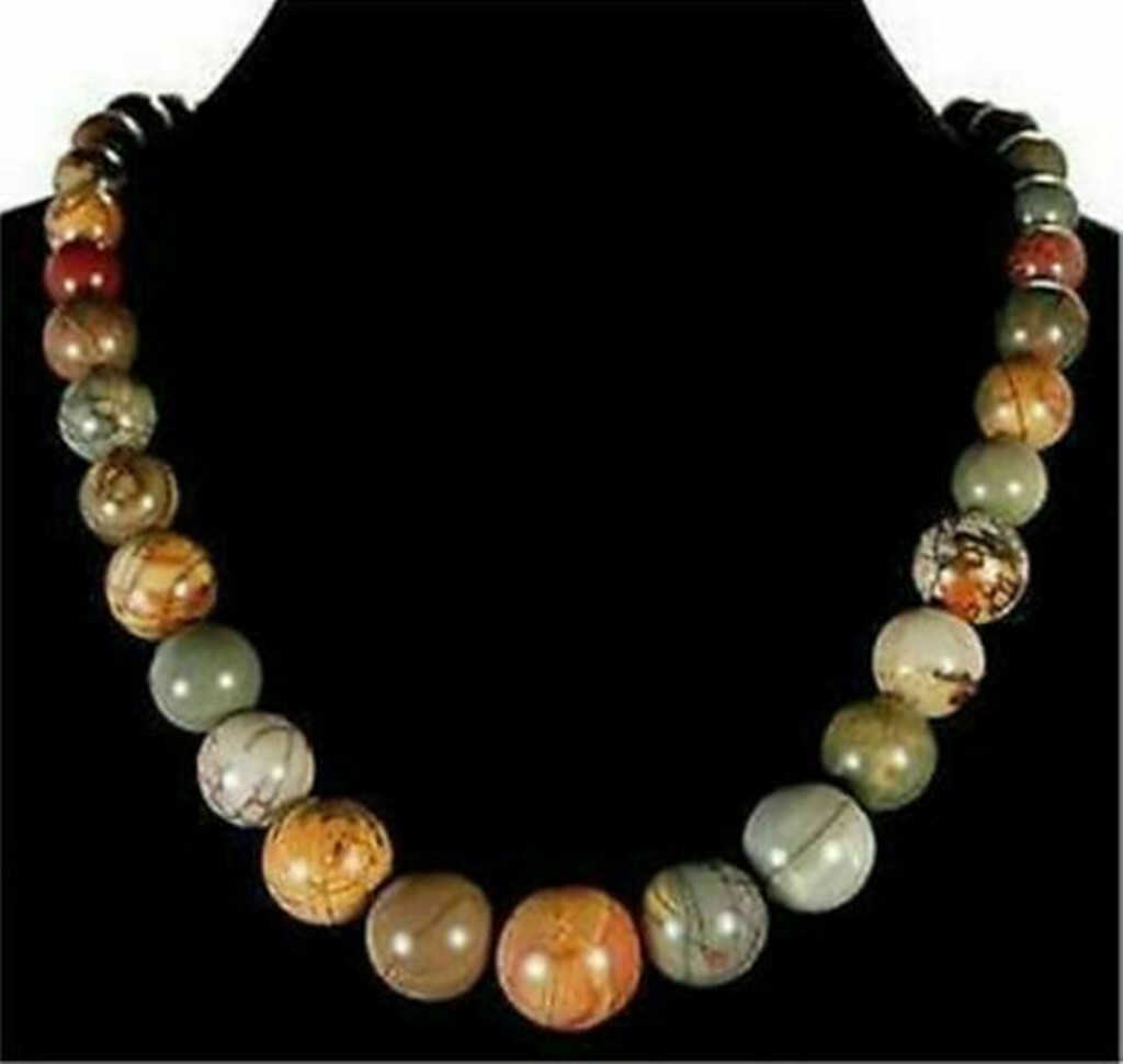 AAA Beautiful Fashion 6-14mm Multi-Color Gemstone Round Beads Necklaces 18in