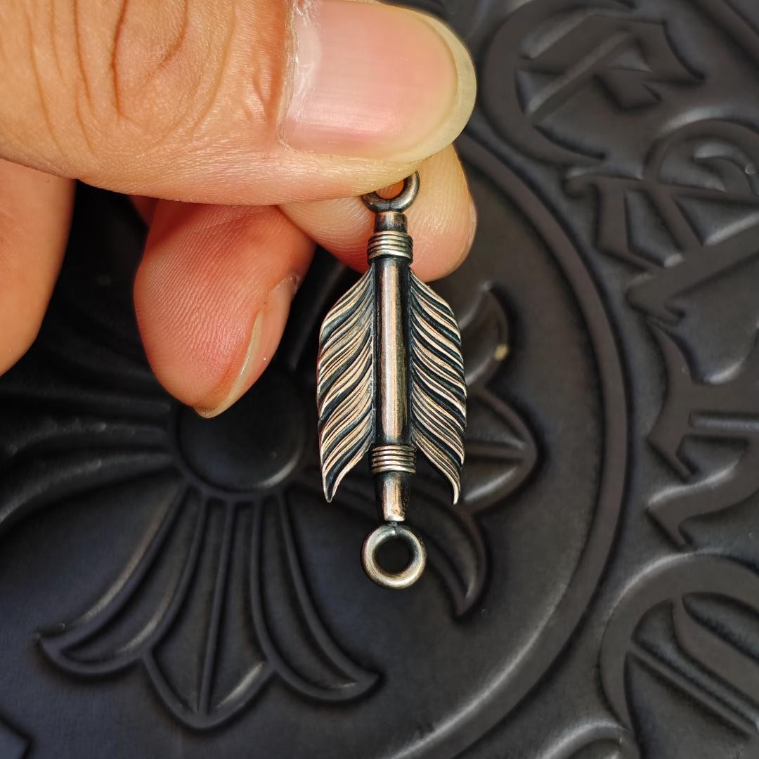 Indian-Style Feather Accessory, SV925 Silver.