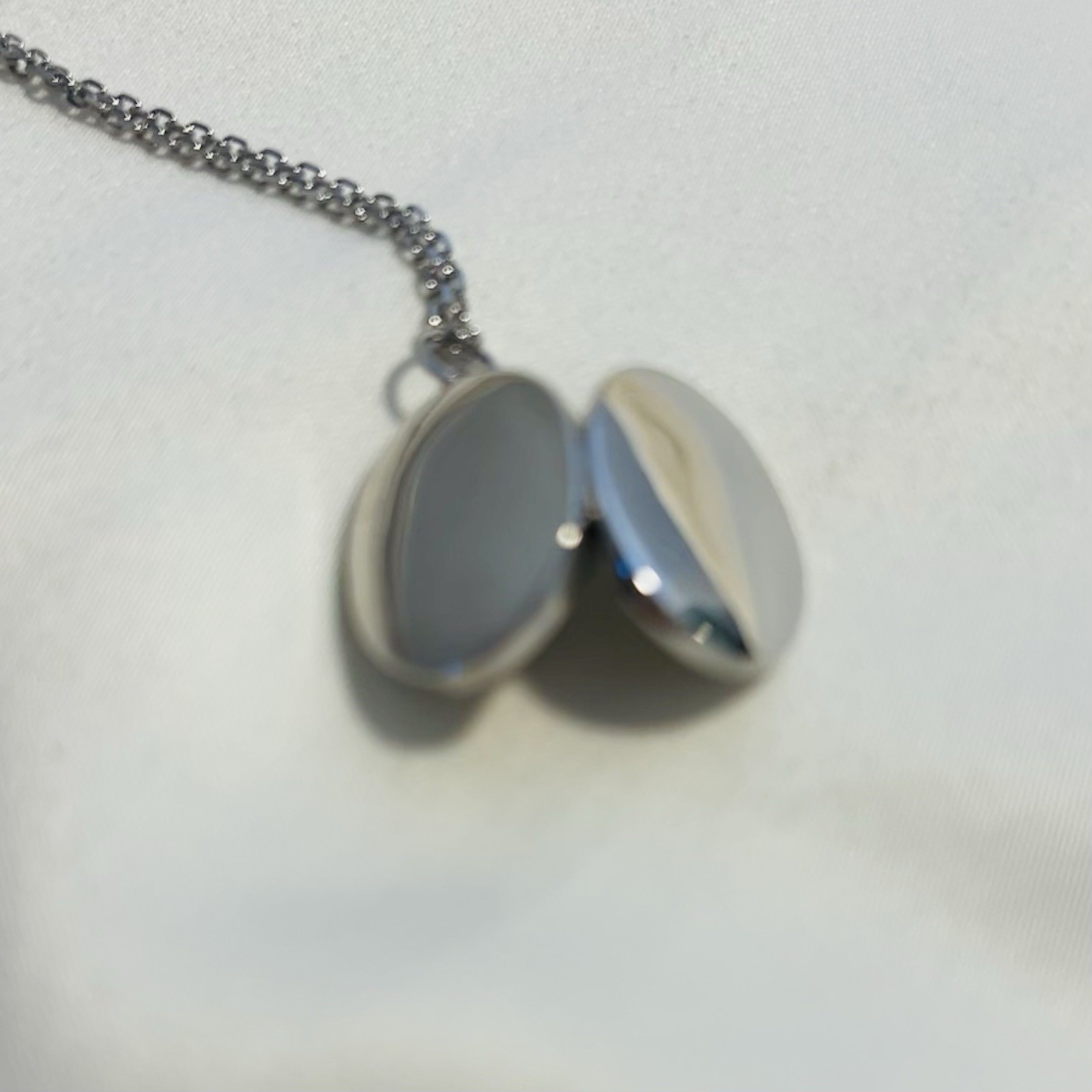 Sterling Silver Locket Necklace NIB Adjustable Chain 24 In Engraved “Forever “
