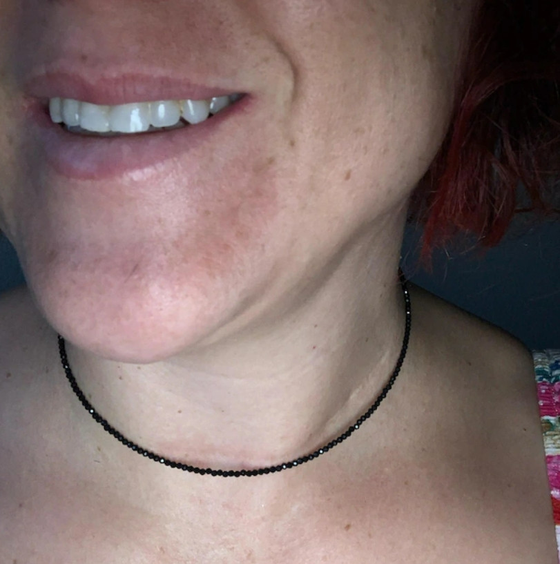 Black Tourmaline 2mm Beaded Choker Healing Minimalist Women Crystal Necklace