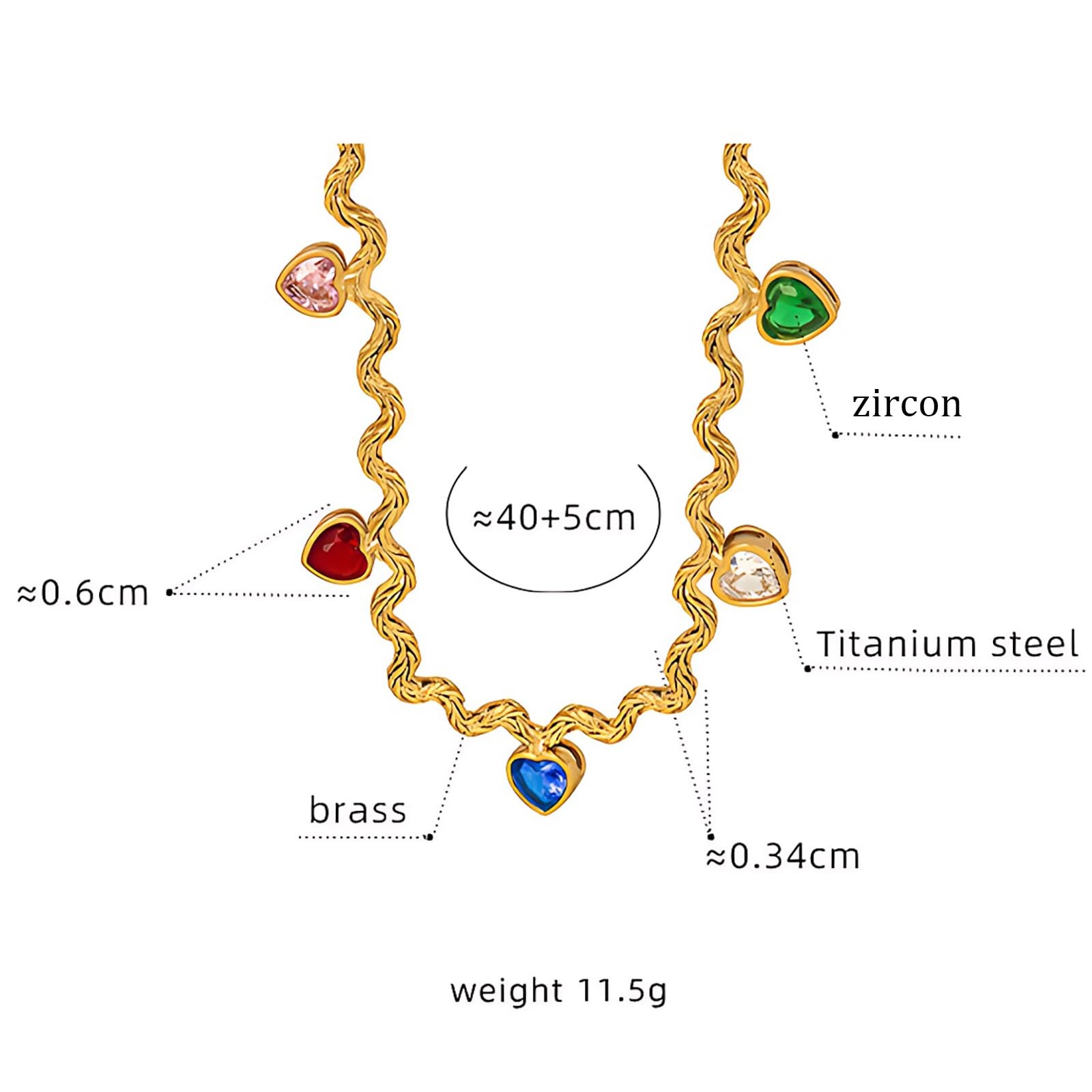 Womens Heart Shaped Gemstone Necklace for – Colorful Multi-Stone Pendant with…