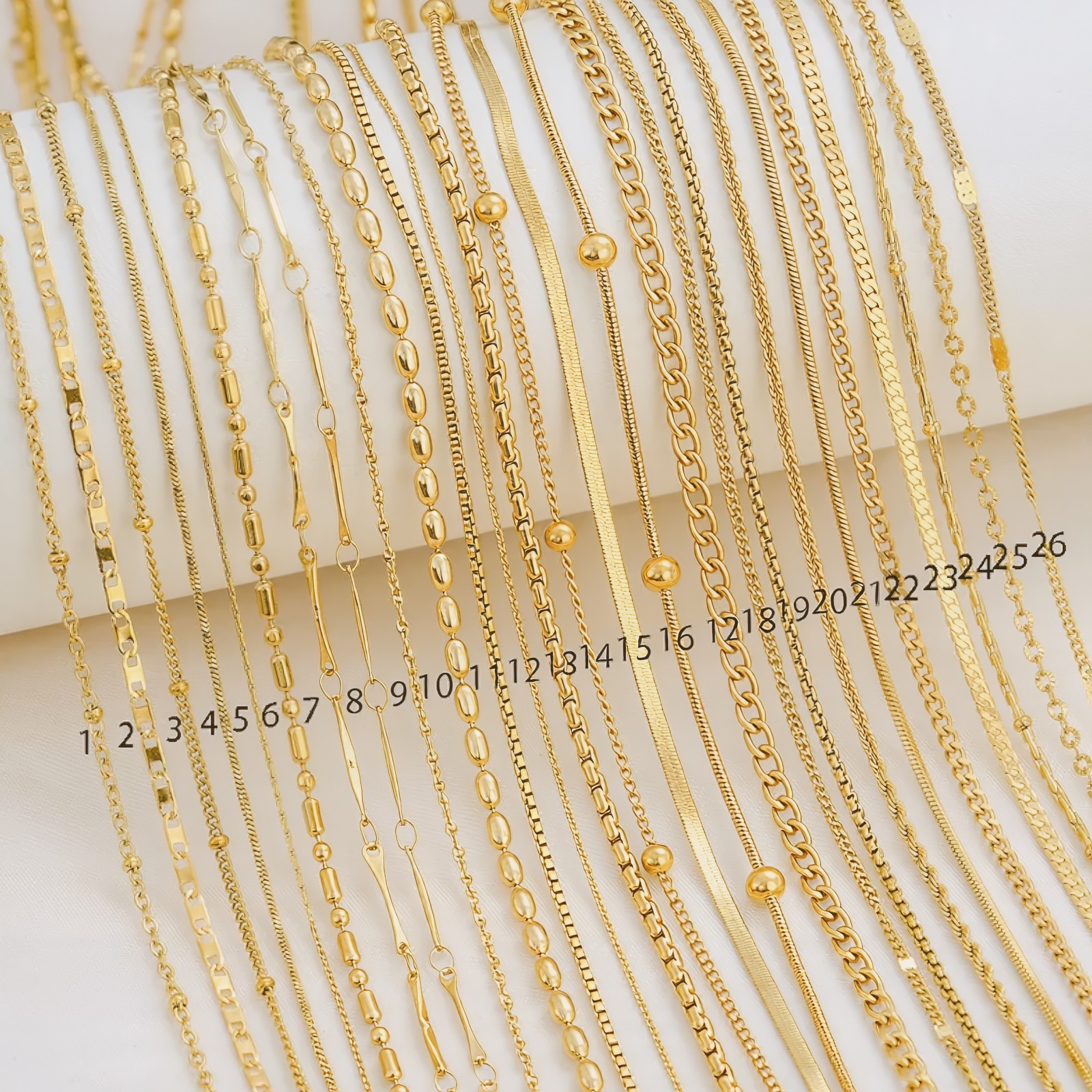 18K Gold Plated Stainless Steel Chain Necklace Cuban Rope Snake Cable Unisex