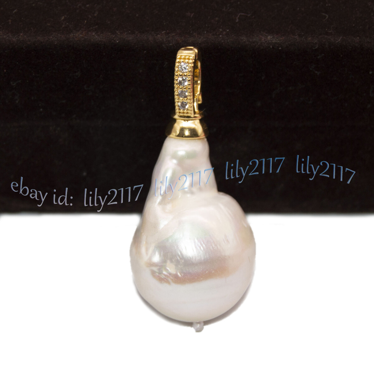 19-30mm Real Natural White Keshi Baroque Pearl Pendant