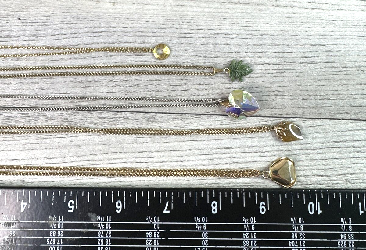 Lot of 5 Various Necklaces w/Charms Measurements in Photos
