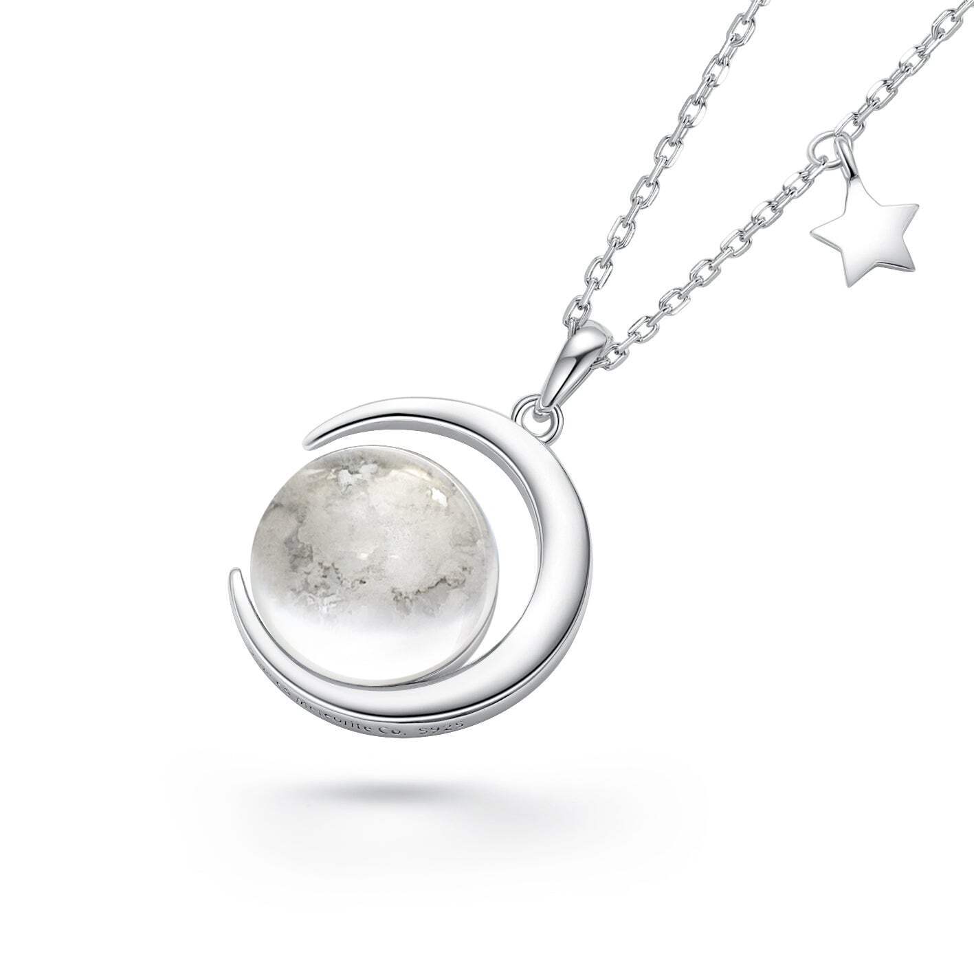 Real Moon Dust Meteorite Necklace, With a Sample from Lunar Meteorite NWA 5000