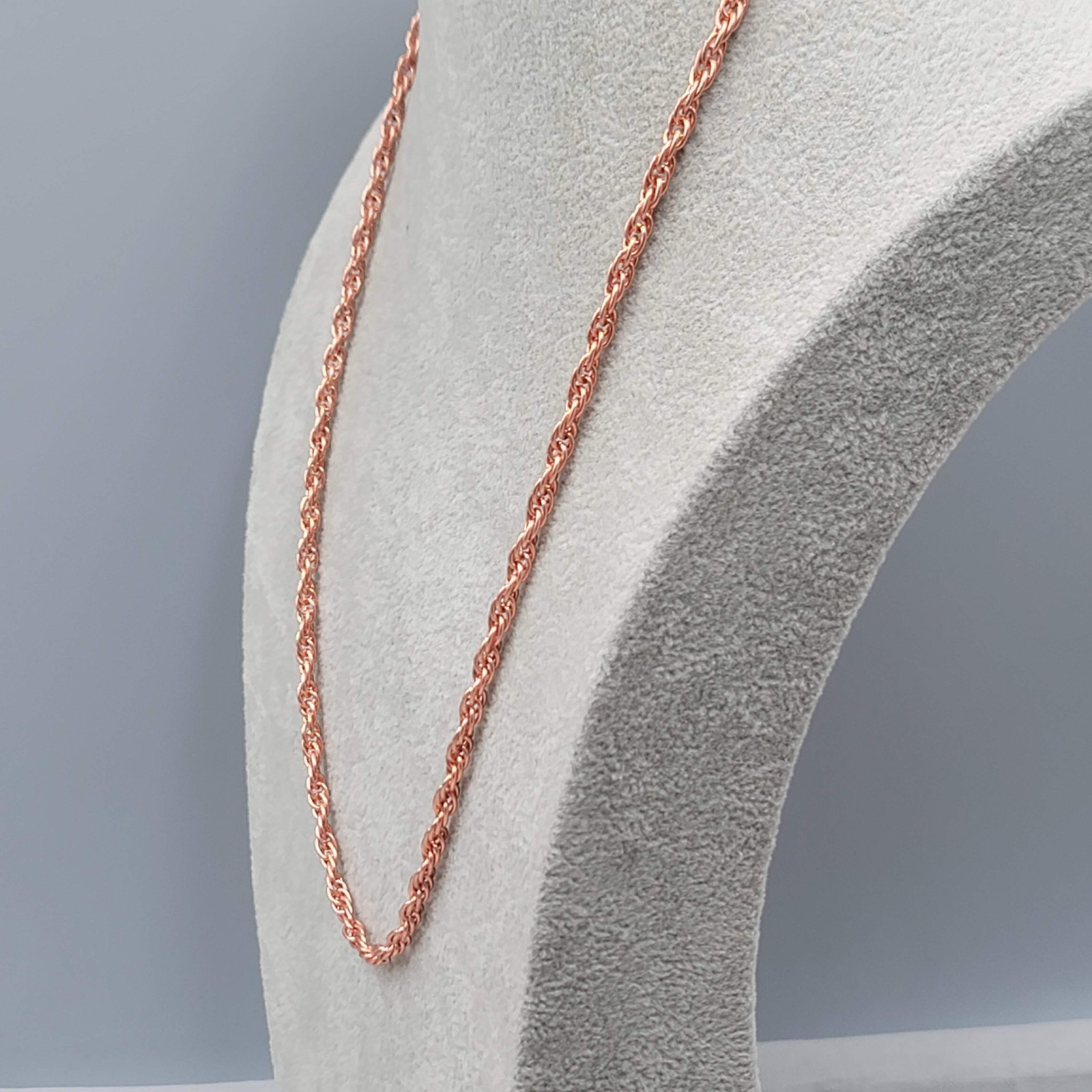 Pink Rose Gold tone Rope Chain Necklace 24″-26″