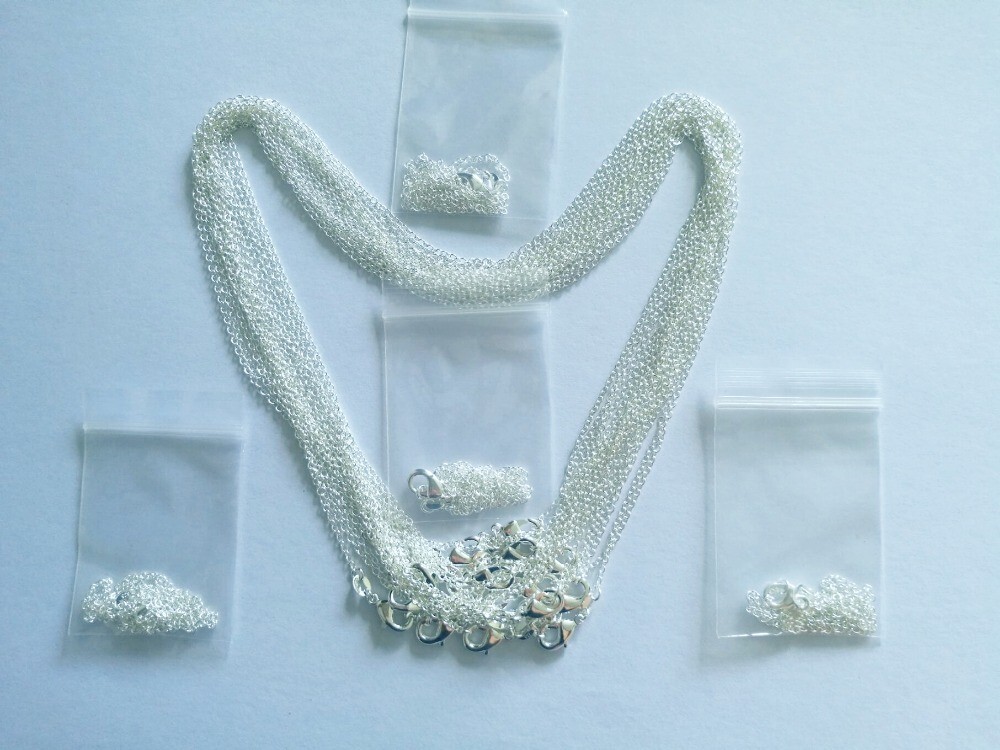 wholesale lot 20 Piece sterling silver Plated 1MM 18 Inch chain necklace lot US