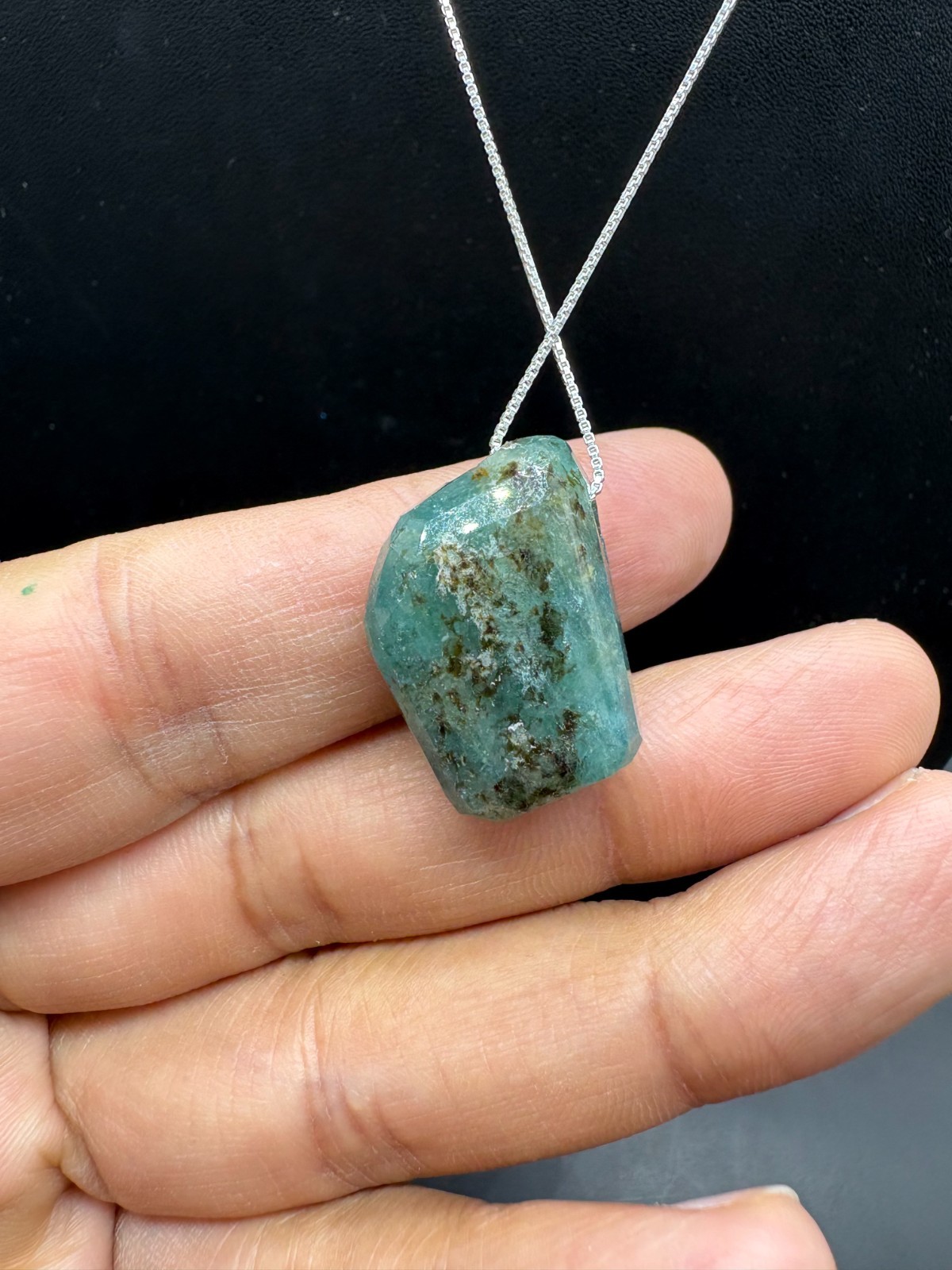Natural Grandidierite Pendant 38.94 CTS | 25x19MM Drill Through Gemstone