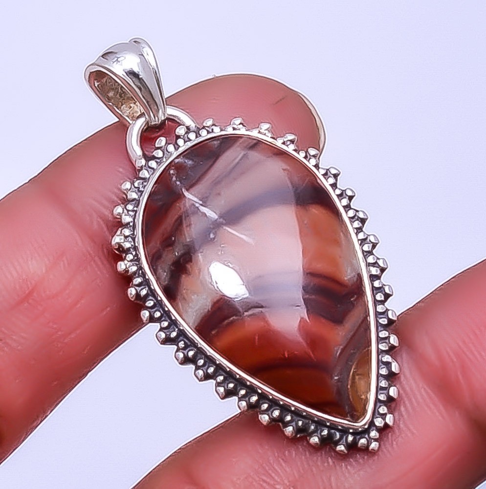 Wave Dolomite – Mexico Gemstone 925 Sterling Silver Pendant 1.72″ P_9359_150_14