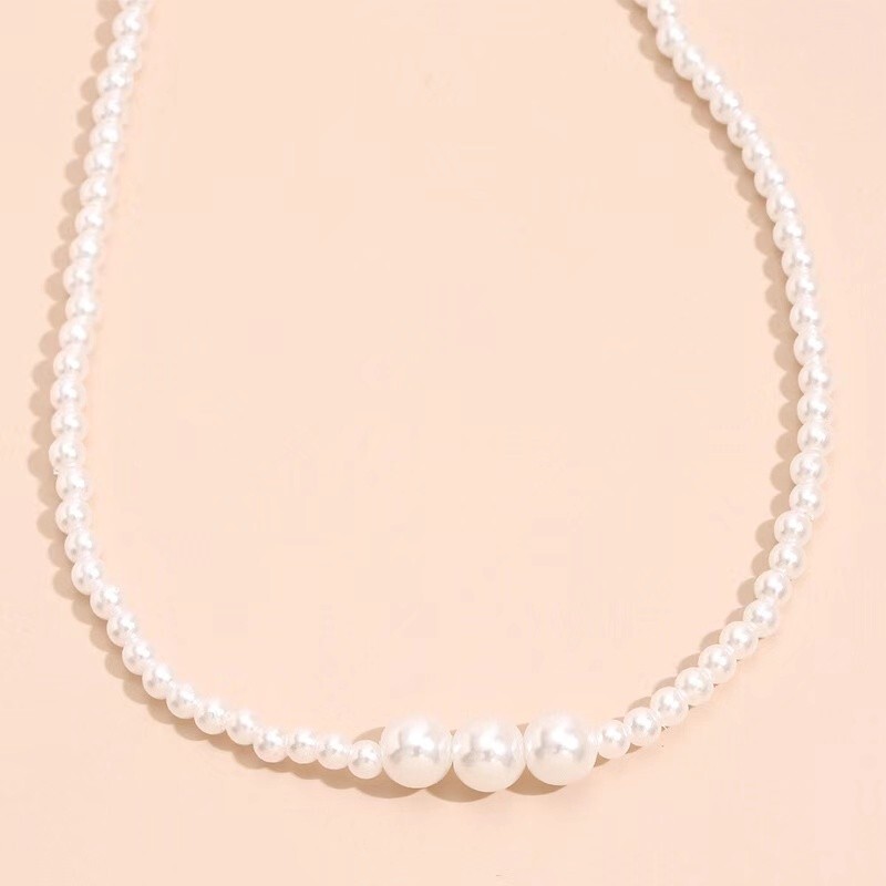Elegant Women Vintage Pearls Necklace White Faux Pearl Fashion Choker Gift 1420