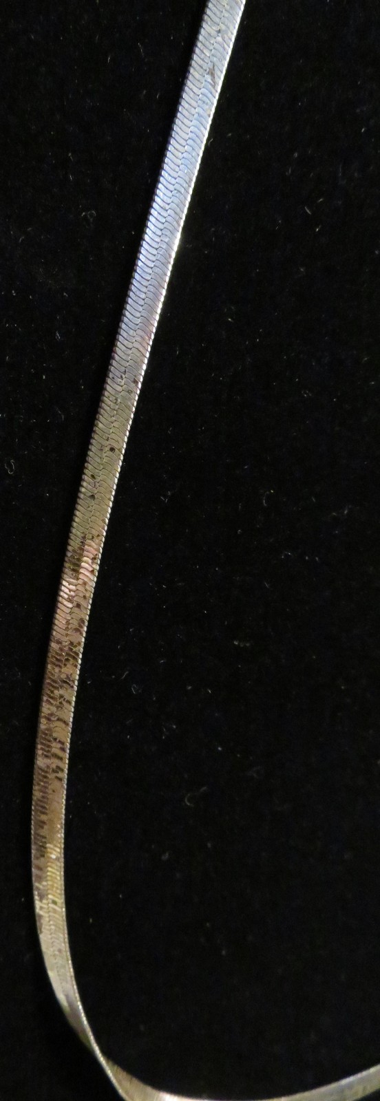 Vintage Gold Silver Tone Herringbone Chain Necklace Flat Link 24″ ROUGH CONDITIO