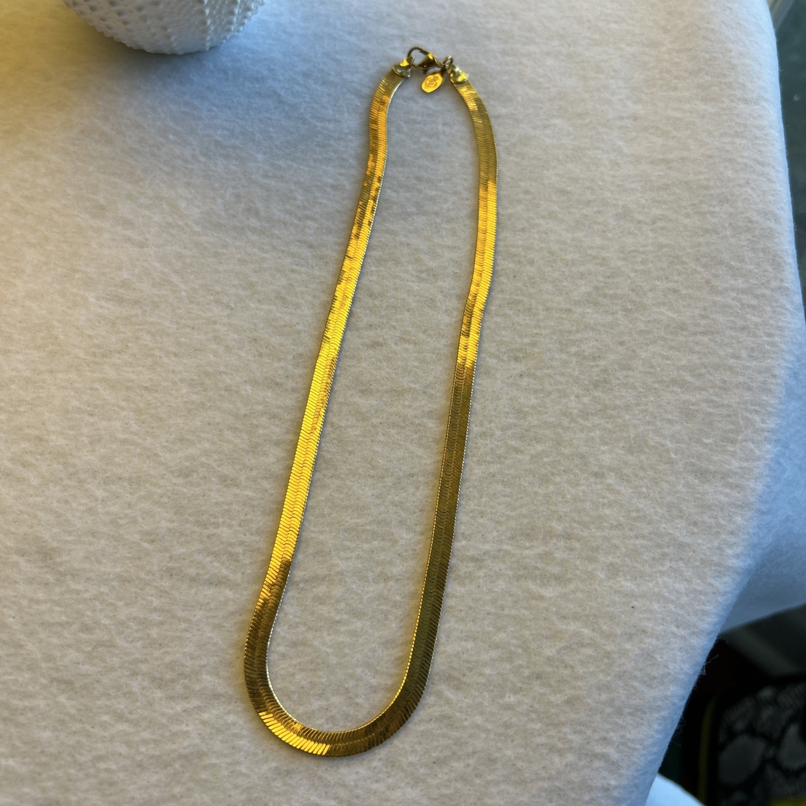 Gold Filled Premier Designs Herringbone Necklace Gold Tone 17″